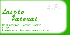 laszlo patonai business card