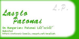 laszlo patonai business card